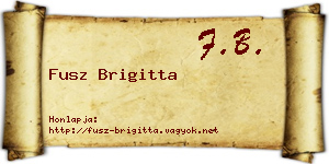Fusz Brigitta névjegykártya